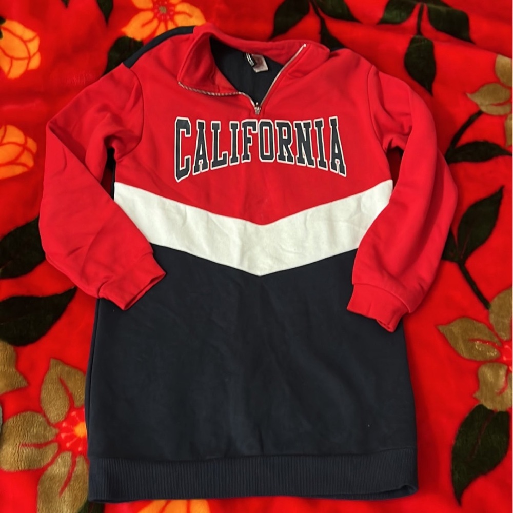 California logo H&M quaterzip hoodie Dress style xxs